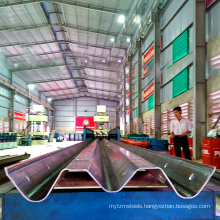 Two wave fence steel board guard rail motorway production equipment w beam profile highway guardrail roll forming line